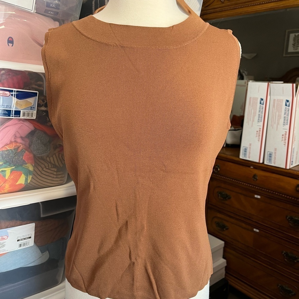 Sleeveless Brown Women's Top